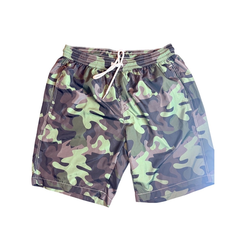 Tiki Napoli Italian Swim Trunks Camo Green NWT $195 Retail Men's Size M
